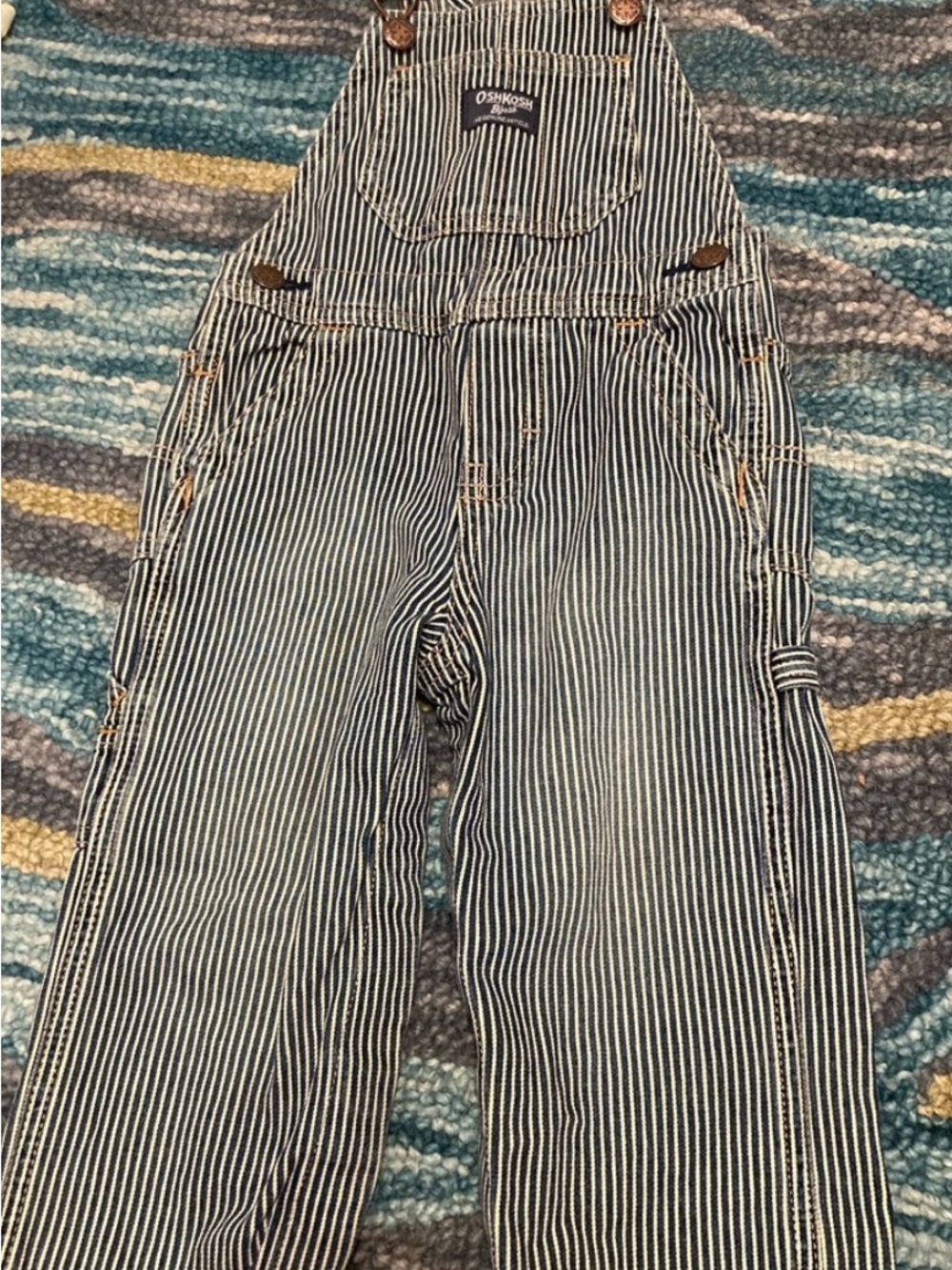 OshKosh B'gosh Navy & White Pinstripe Overalls